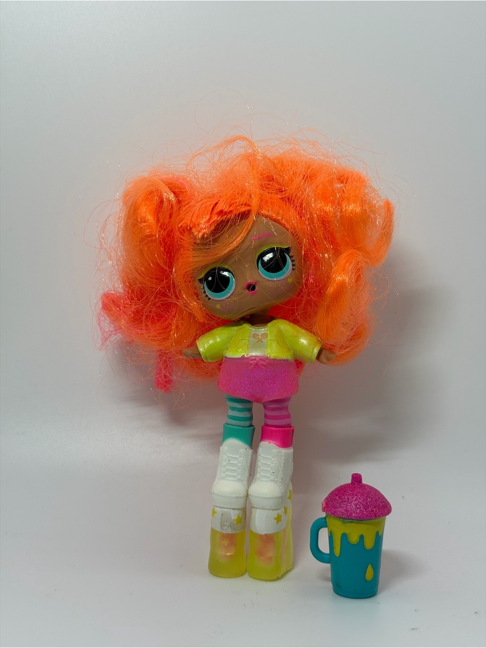 L.O.L. Surprise! Doll with Bright Orange Hair, Lime Jacket and Hot Pink Skirt